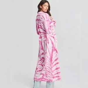 Ser.O.Ya Gloria Cardigan Dress in White Pink Swirl TieDye Revolve